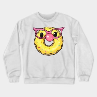 Cute donut with glasses Crewneck Sweatshirt